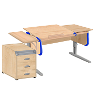 Парта Дэми СУТ-25-03К 120 см раздельная с тумбой и приставкой
