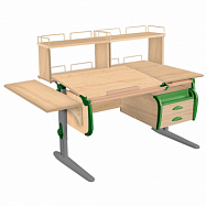 Парта Дэми СУТ-25-05Д2 120 см раздельная с тумбой с приставкой и надстройками